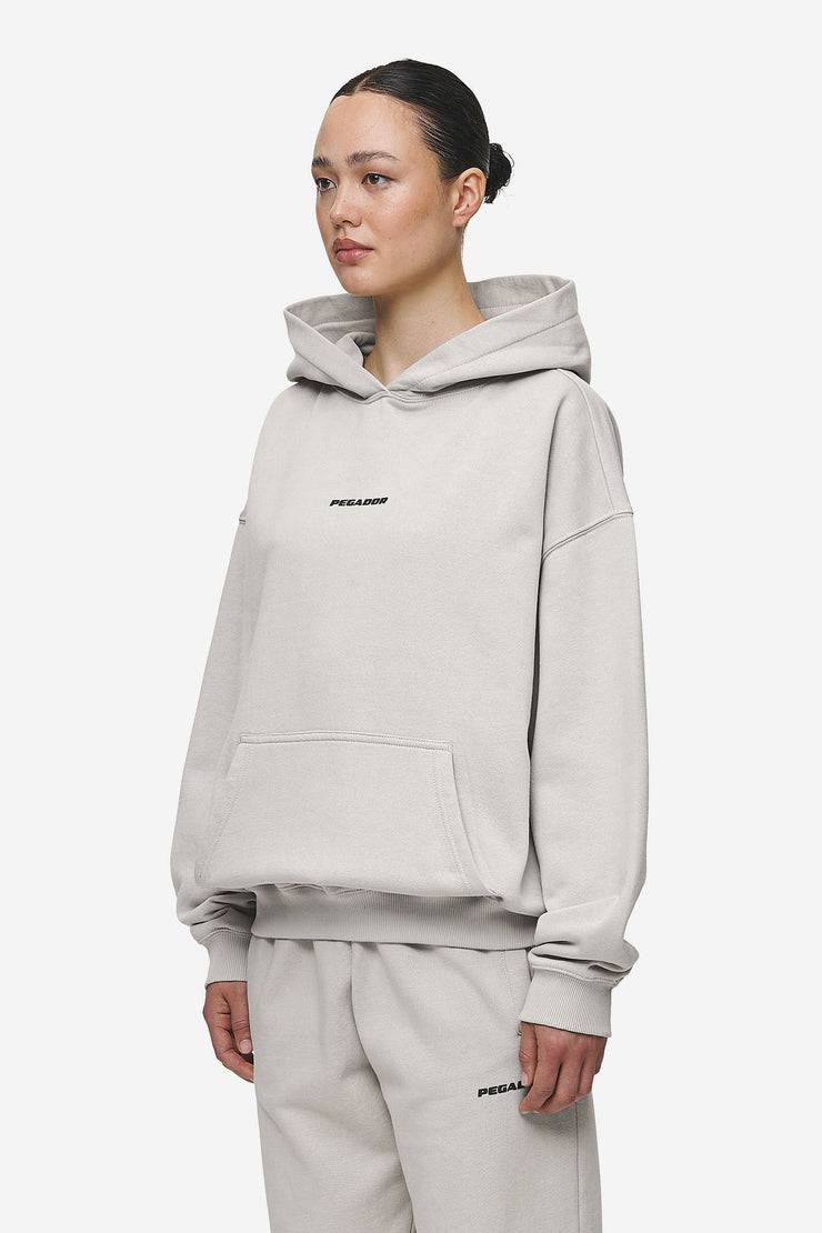 Pegador Clarita Logo Oversized Hoodie Washed Moon Grey Black Gum Zeitlich begrenztes Angebot