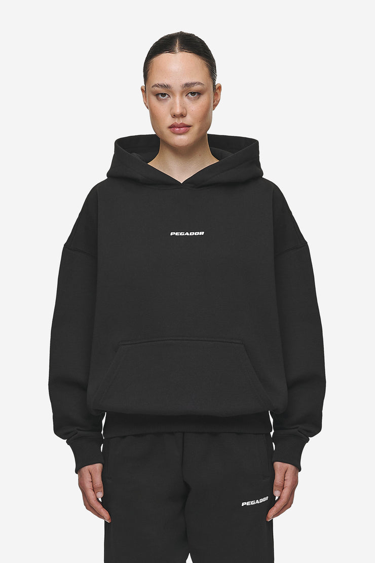 Pegador Clarita Logo Oversized Hoodie Black White Gum Riesige Ersparnisse