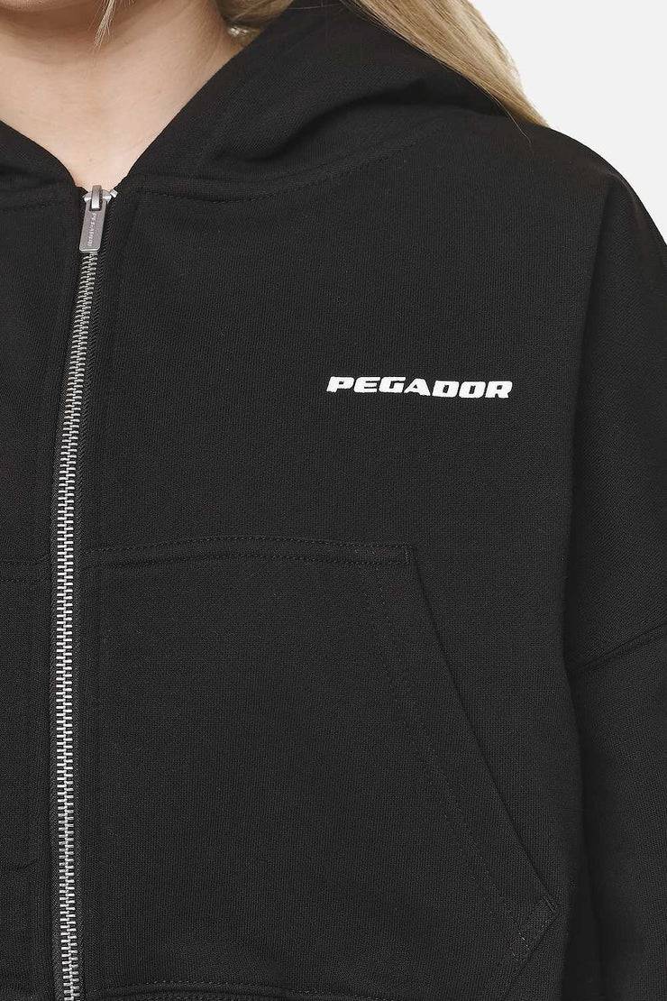Pegador Marla Cropped Zip Hoodie Black White Gum Super Sparpreis