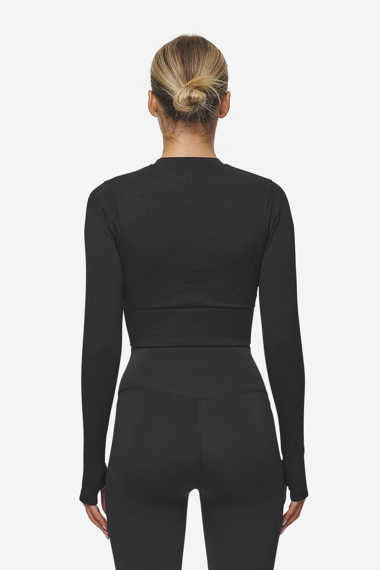 Pegador Telly Rib Longsleeve Washed Black Neueste Stile