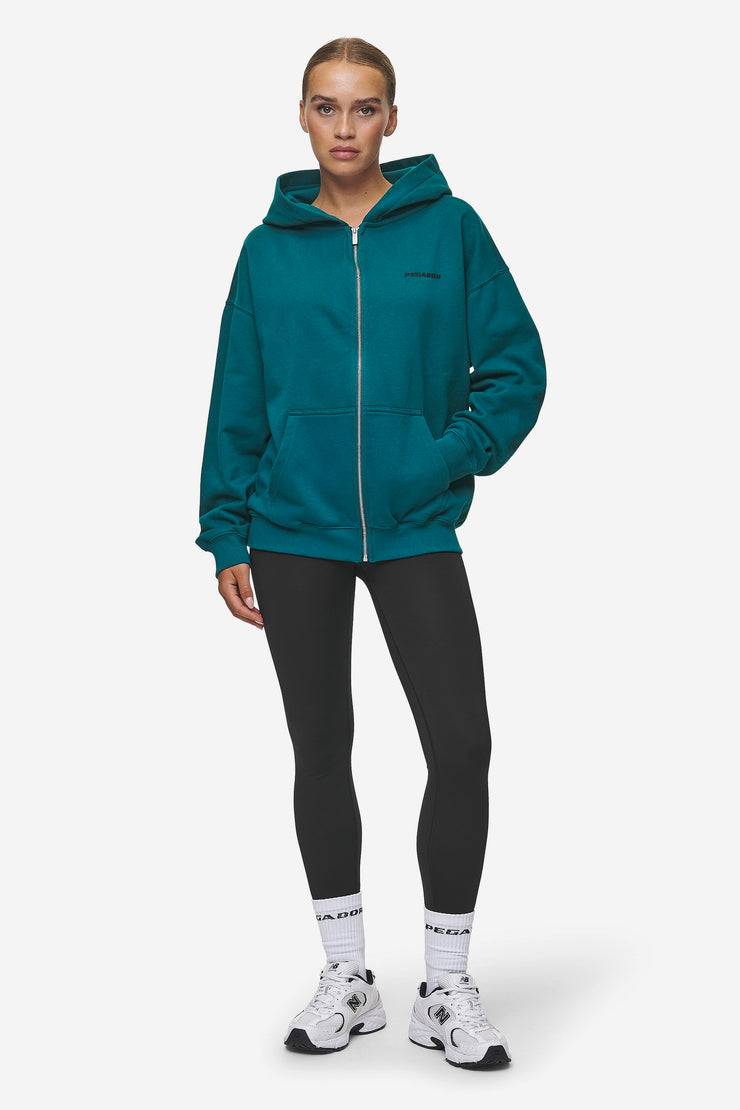 Pegador Clarita Oversized Sweat Jacket Washed Urban Turquoise Black Gum Sonderangebot der Fabrik