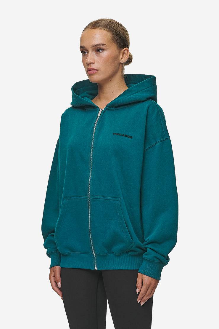 Pegador Clarita Oversized Sweat Jacket Washed Urban Turquoise Black Gum Sonderangebot der Fabrik