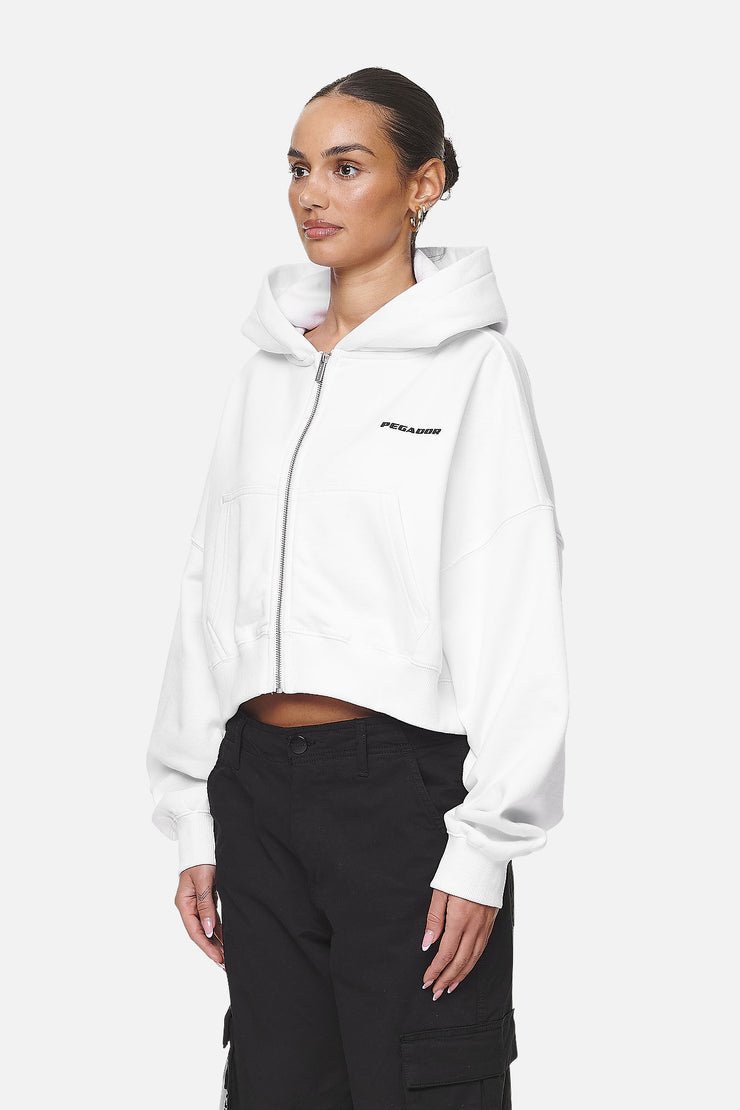 Pegador Marla Cropped Zip Hoodie White Black Gum Bis zu 55% Rabatt