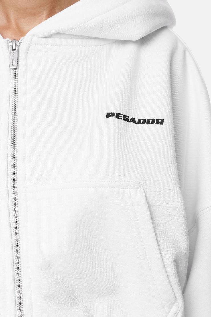 Pegador Marla Cropped Zip Hoodie White Black Gum Bis zu 55% Rabatt