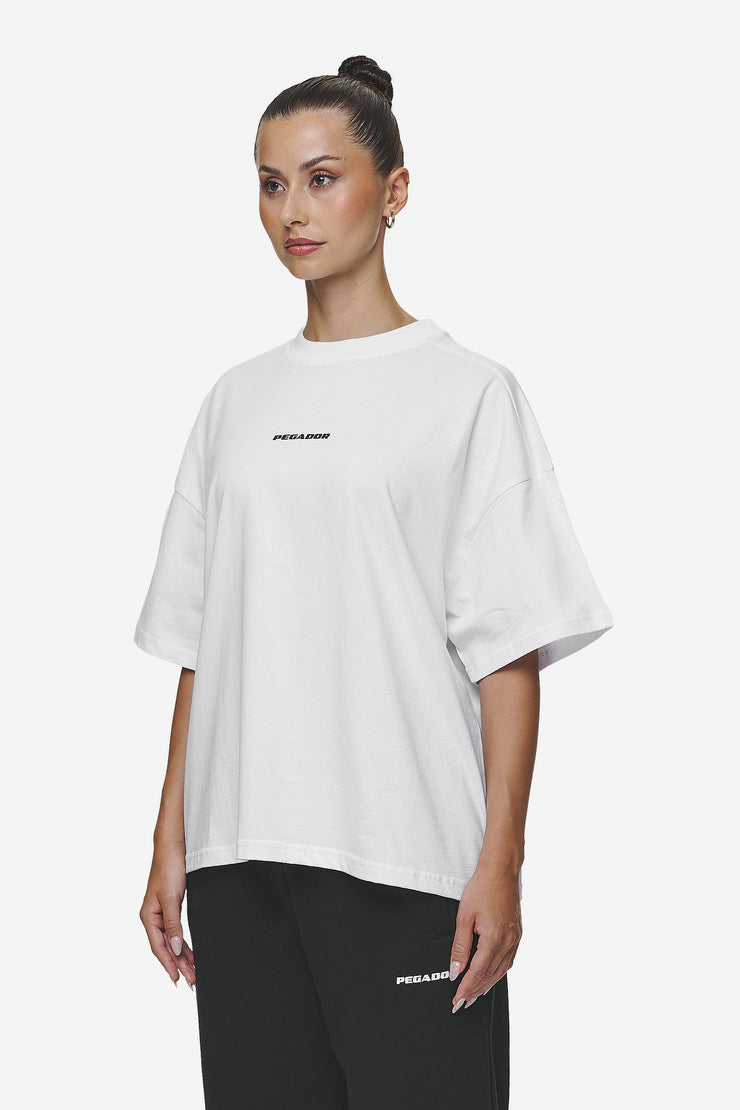 Pegador Bracy Heavy Oversized Tee White Black Gum Super Rabatt