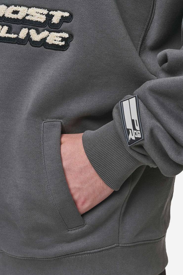 Pegador Hogan Boxy Sweat Jacket Washed Anthracite Schlussverkauf