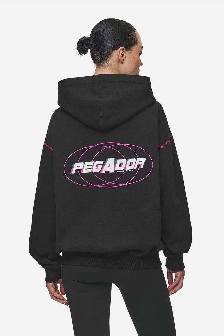 Pegador Jenna Oversized Sweat Jacket Washed Black Riesige Ersparnisse