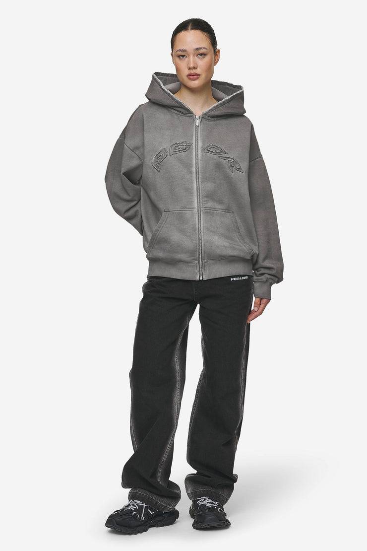 Pegador Julia Oversized Sweat Jacket Oil Dyed Deep Grey Tiefpreis