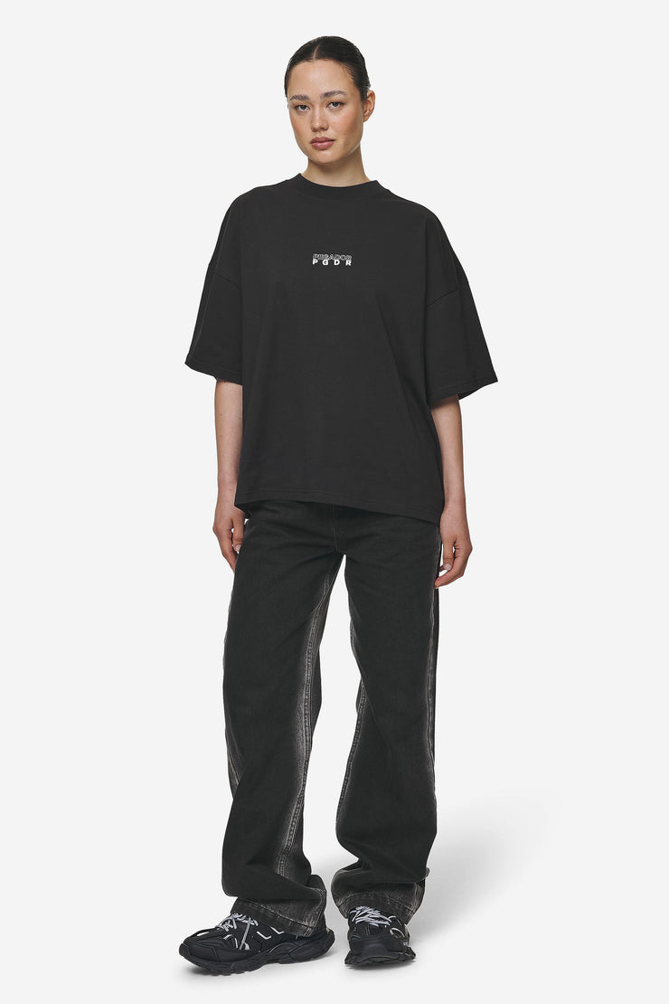 Pegador Nisa Heavy Oversized Tee Washed Black Kostenlose Rückgabe