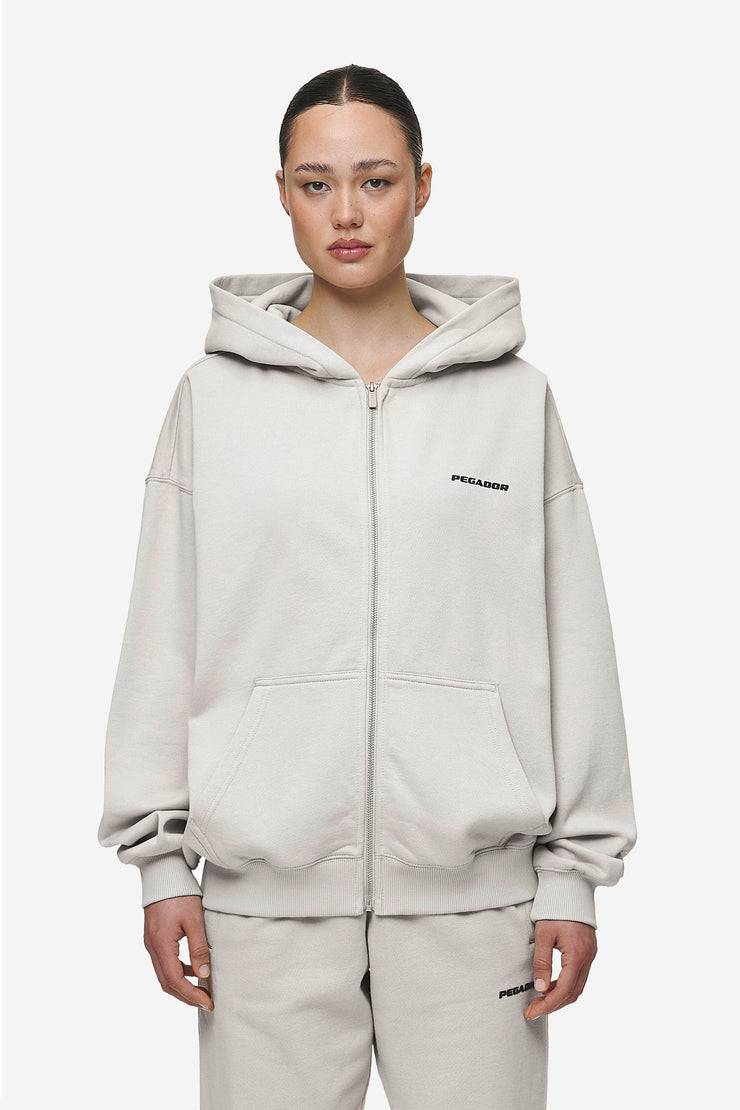 Pegador Clarita Oversized Sweat Jacket Washed Moon Grey Black Gum Sonderangebot der Fabrik