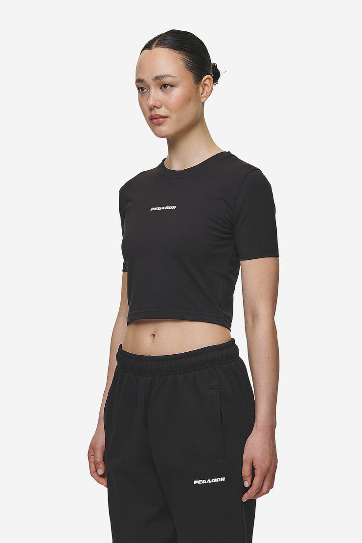 Pegador Ines Cropped Baby Tee Black White Gum Bis zu 55% Rabatt