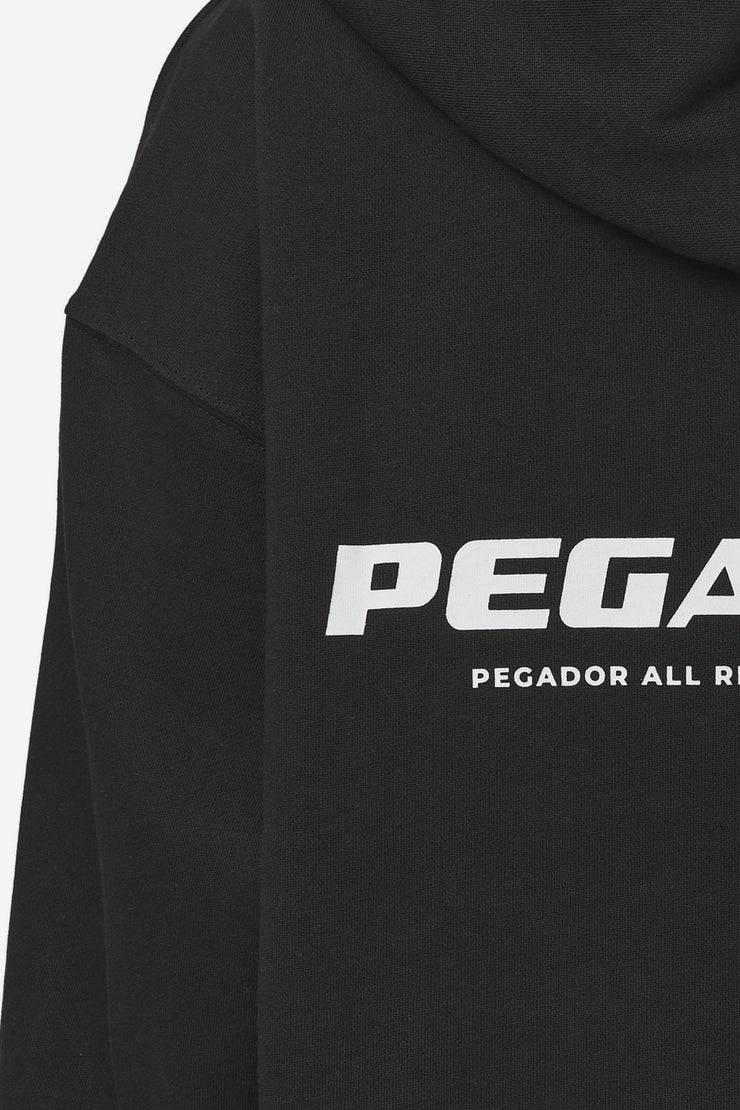 Pegador Atna Logo Oversized Hoodie Black White Super Rabatt