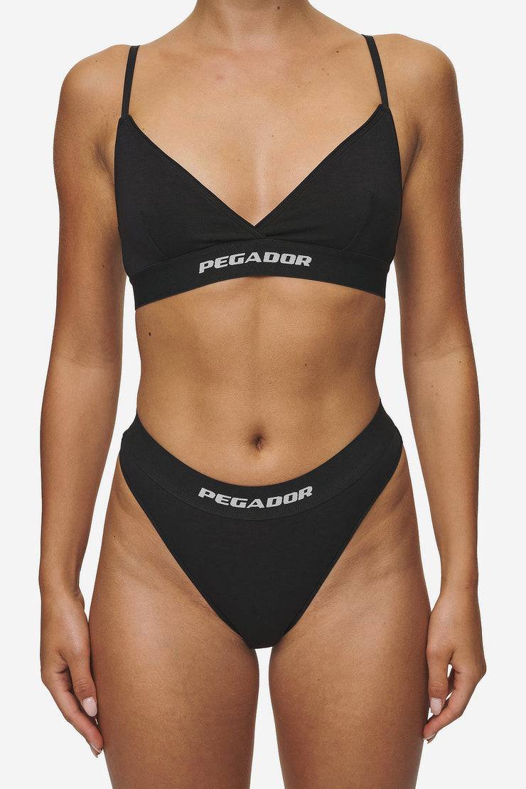 Pegador Senya Triangle Bralette Black White Riesige Rabatte