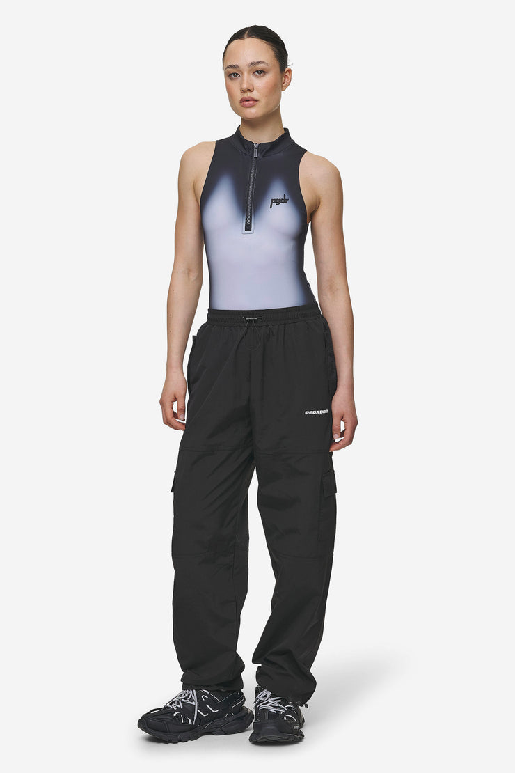 Pegador Ashira Sprayed Zip Bodysuit Black White Im Verkauf