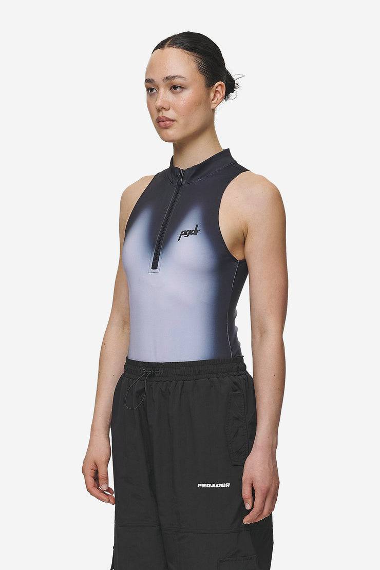 Pegador Ashira Sprayed Zip Bodysuit Black White Im Verkauf
