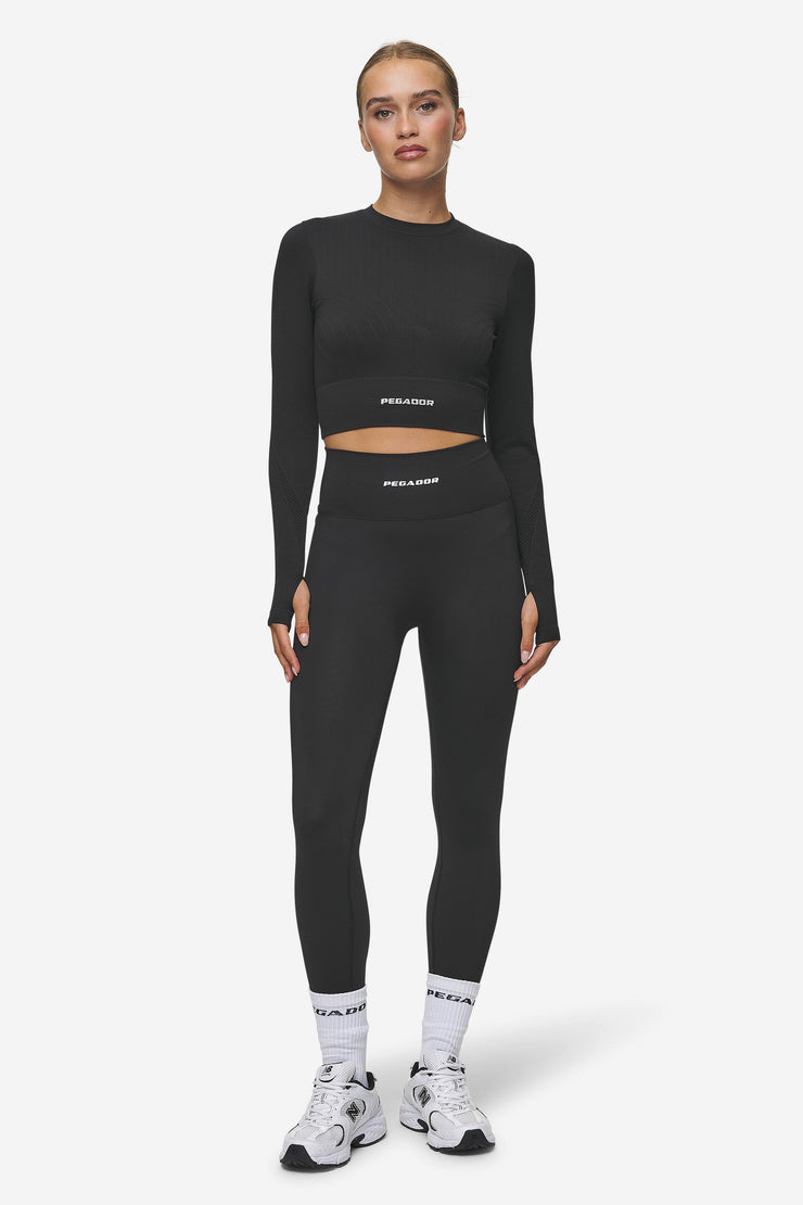 Pegador Telly Rib Longsleeve Washed Black zollfrei