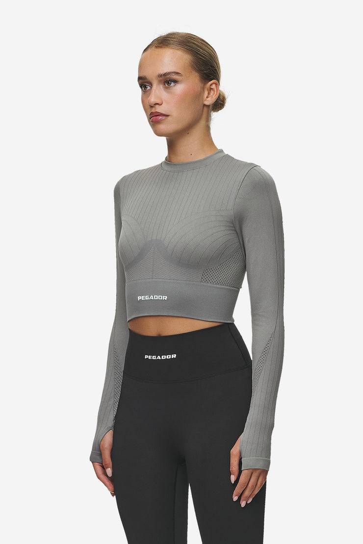 Pegador Telly Rib Longsleeve Washed Deep Grey 50% Rabatt für begrenzte Zeit