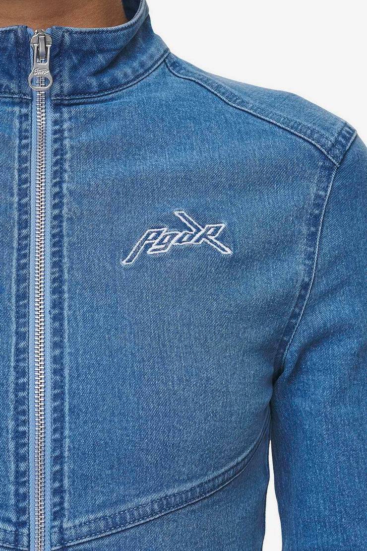Pegador Elly Denim Biker Jacket Washed Blue 2025