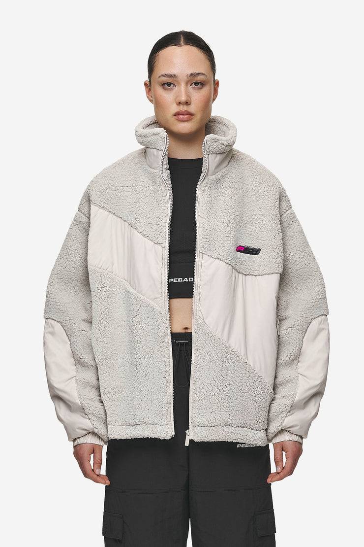 Pegador Risa Teddy Fabric Mix Jacket Moon Grey Hotsell