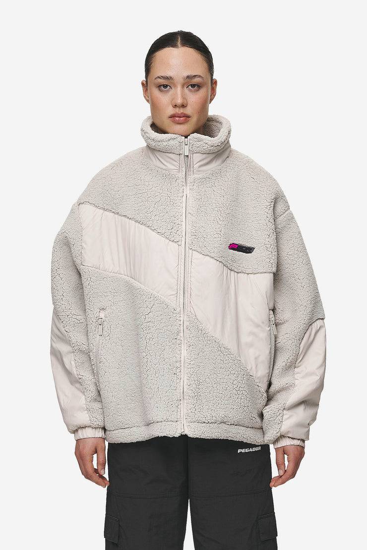 Pegador Risa Teddy Fabric Mix Jacket Moon Grey Hotsell