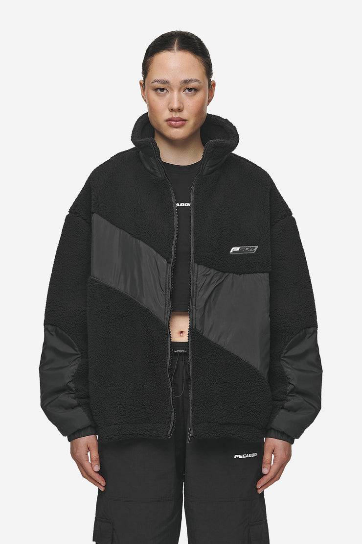 Pegador Risa Teddy Fabric Mix Jacket Black im Angebot