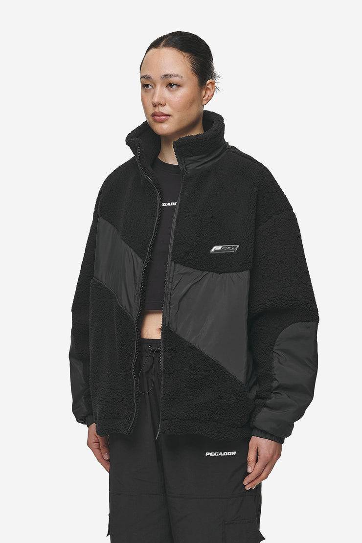 Pegador Risa Teddy Fabric Mix Jacket Black im Angebot