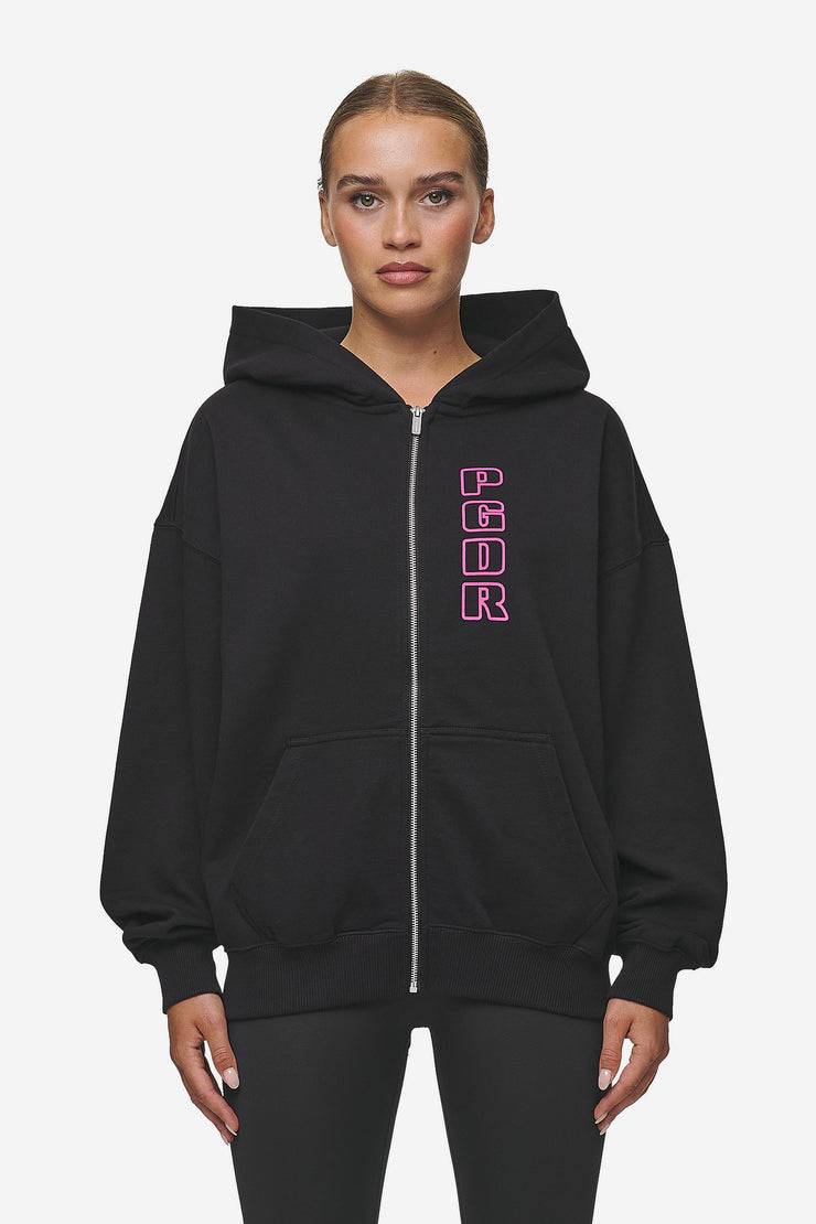 Pegador Skyla Oversized Sweat Jacket Heavy Washed Black Online Shopping