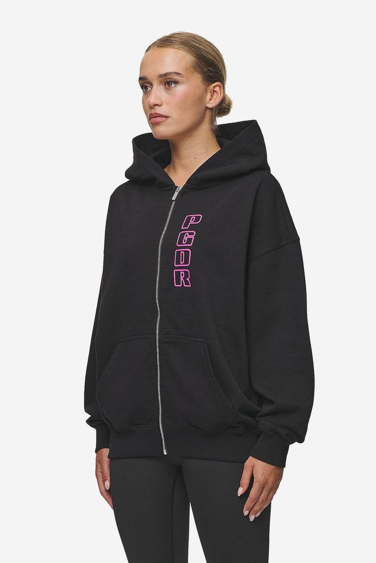Pegador Skyla Oversized Sweat Jacket Heavy Washed Black Online Shopping