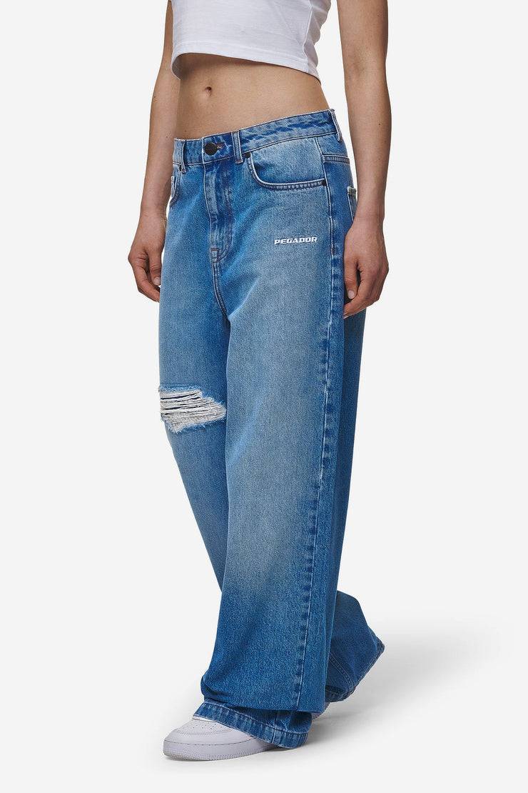 Pegador Mally Super Baggy Jeans Washed Blue Online Outlet