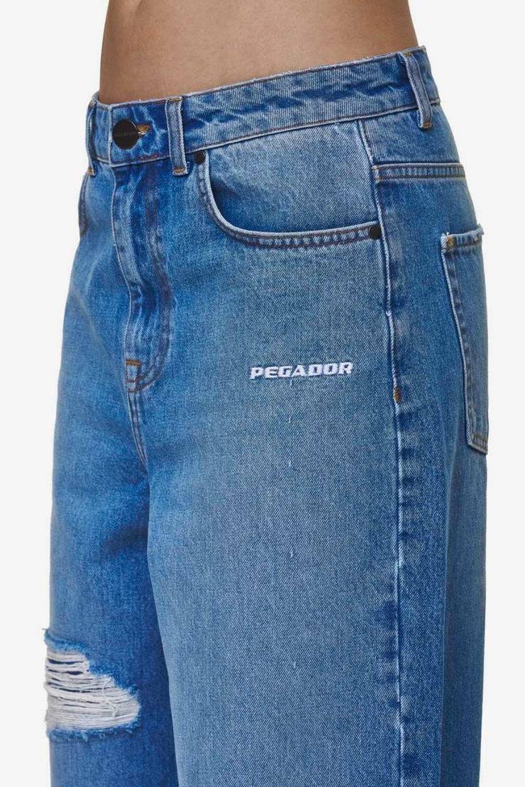 Pegador Mally Super Baggy Jeans Washed Blue Online Outlet