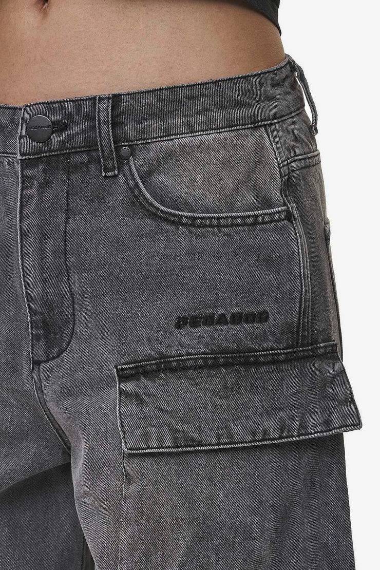 Pegador Leli High Waist Cargo Jeans Washed Deep Grey Exklusive Angebote