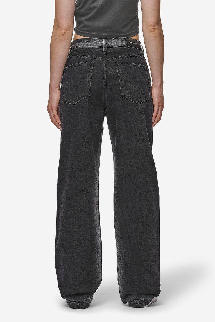 Pegador Gina Sprayed Wide Leg Jeans Washed Black White Blitzangebot