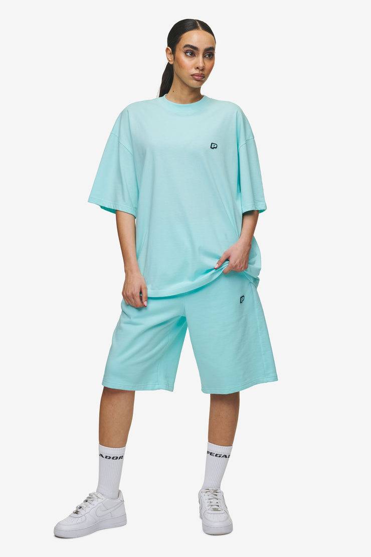 Pegador Leono Overknee Heavy Sweat Shorts Washed Sky Blue Gum Tiefpreis