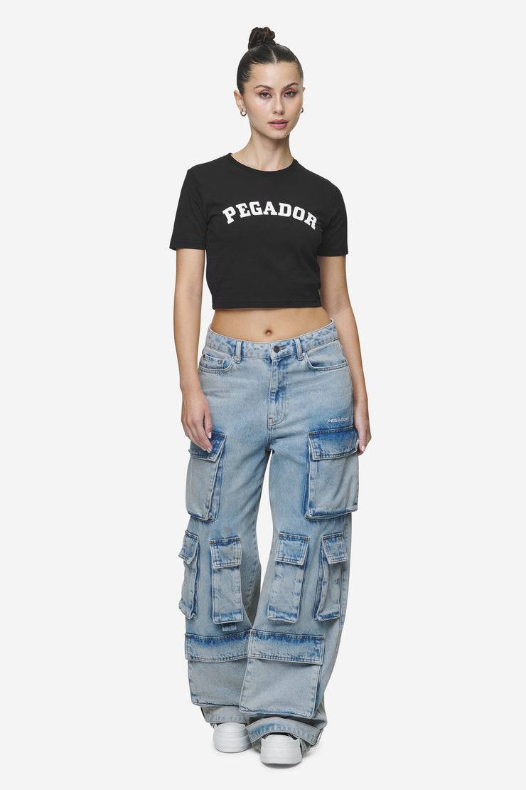 Pegador Jenna Cropped Baby Tee Black Vierteljährliche Förderung