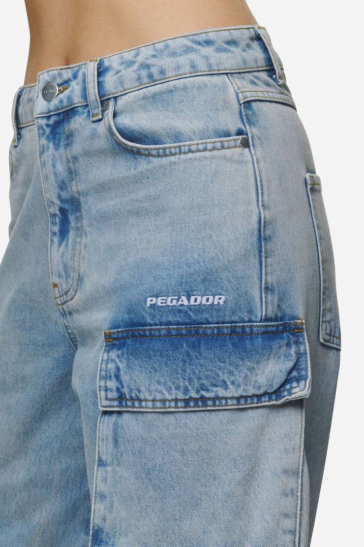 Pegador Celina High Waist Cargo Jeans Washed Pale Blue Bis zu 55% Rabatt