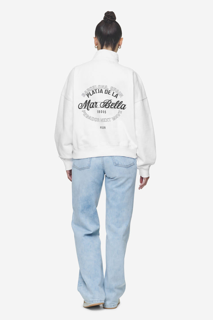Pegador Luz Oversized Halfzip Sweater White Discount Store für neue Produkte