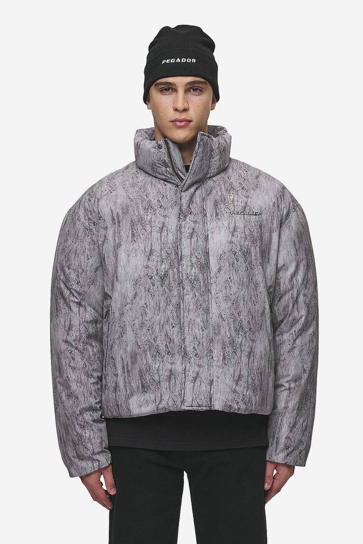 Pegador Lavoy Ripstop Crushed Cropped Boxy Puffer Jacket Steel Grey Hotsell