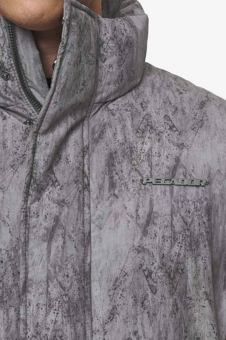 Pegador Lavoy Ripstop Crushed Cropped Boxy Puffer Jacket Steel Grey Hotsell