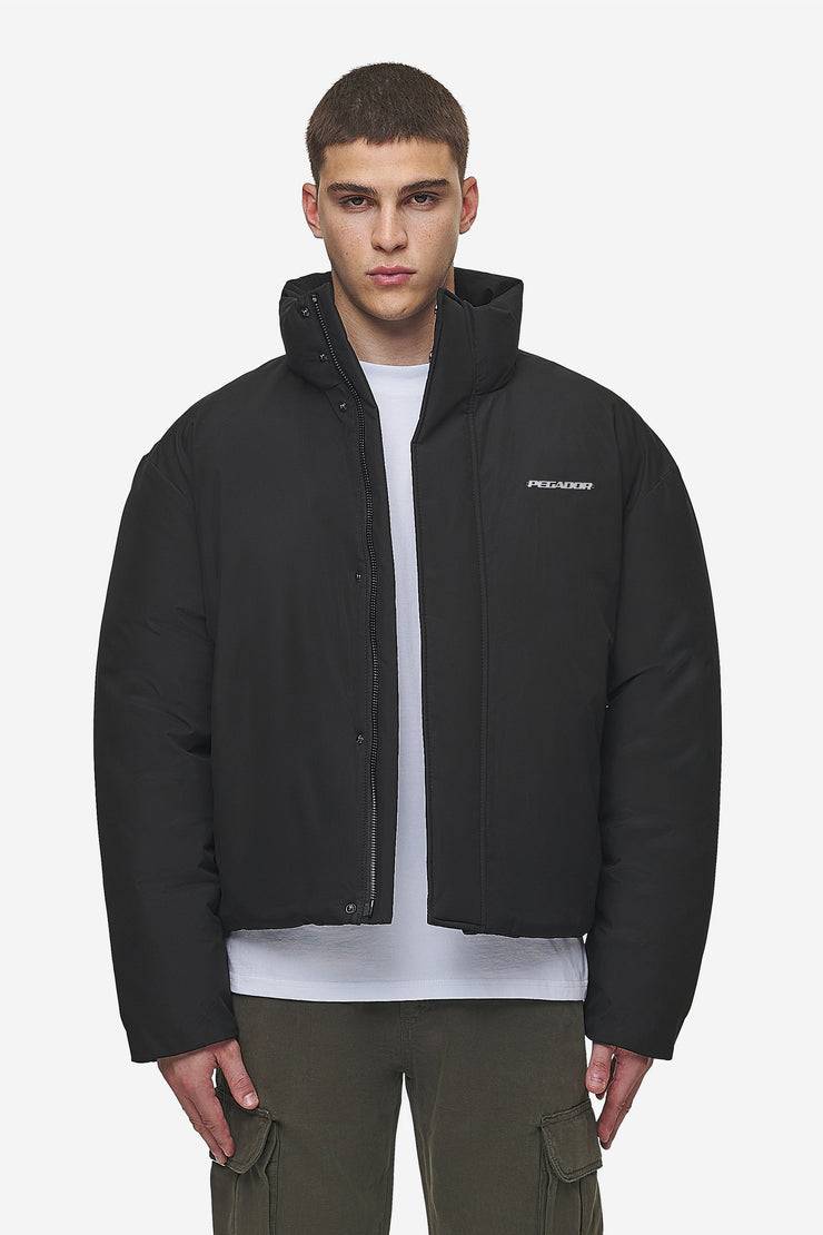 Pegador Lavoy Cropped Boxy Puffer Jacket Black Schlussverkauf