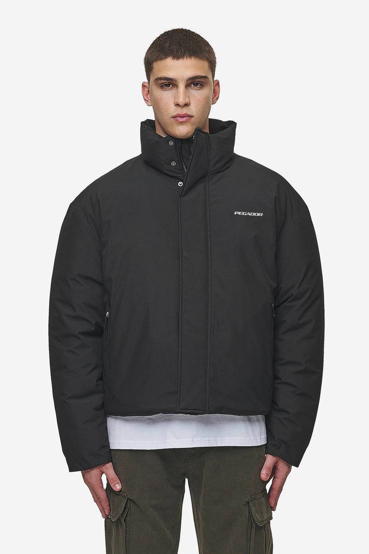 Pegador Lavoy Cropped Boxy Puffer Jacket Black Schlussverkauf