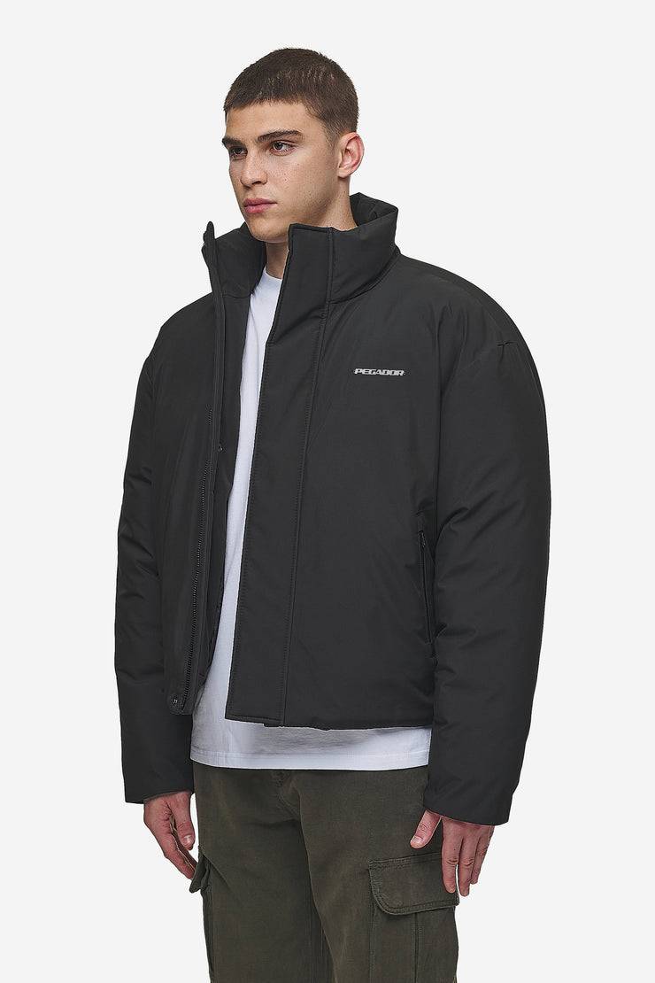 Pegador Lavoy Cropped Boxy Puffer Jacket Black Schlussverkauf