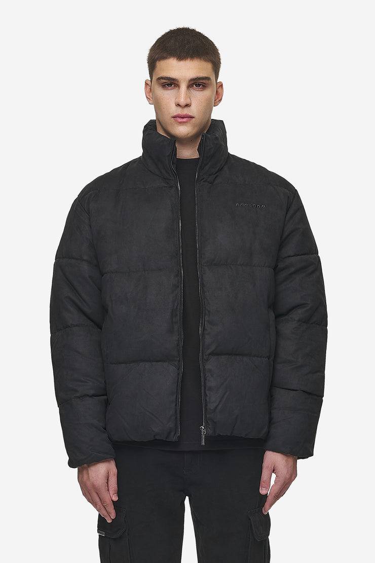 Pegador Sidan Velour Puffer Jacket Black Günstiger Verkauf
