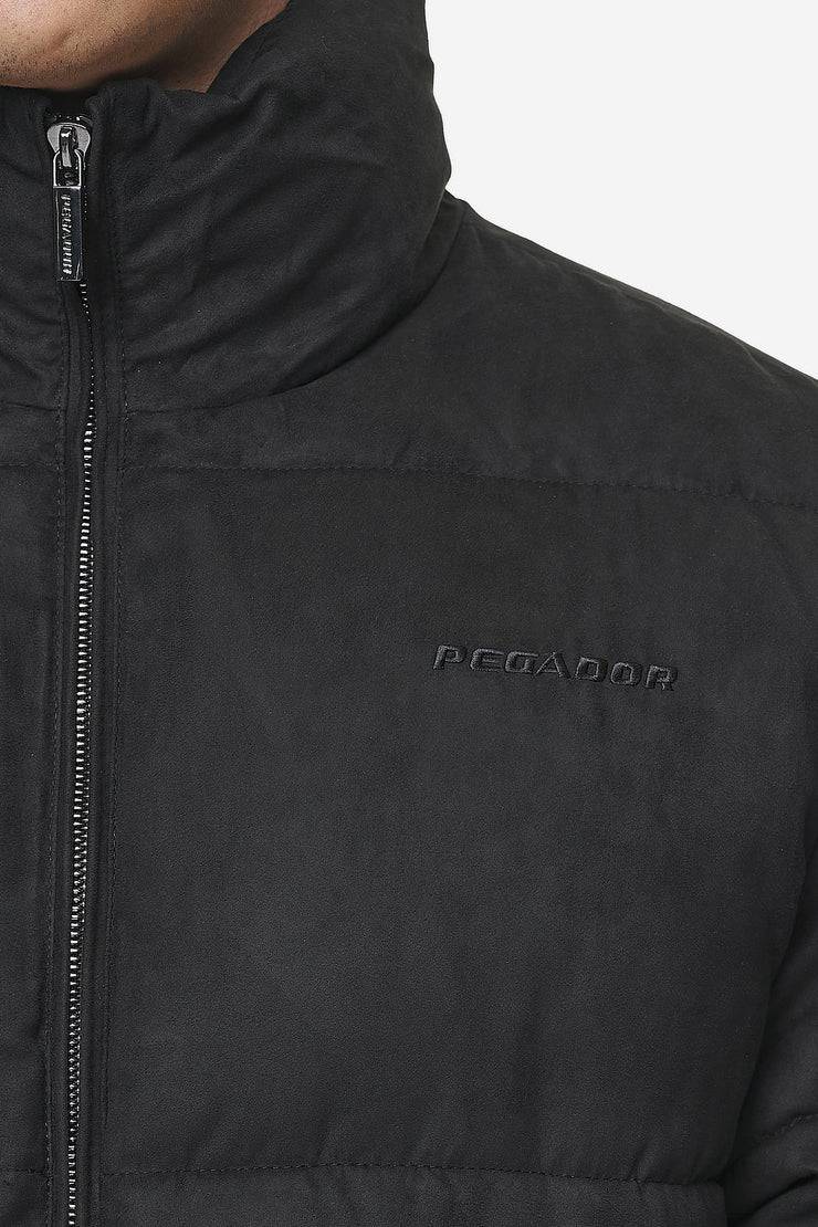 Pegador Sidan Velour Puffer Jacket Black Günstiger Verkauf