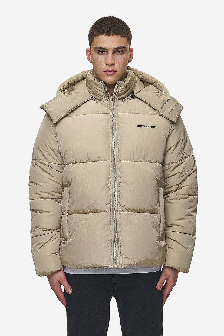 Pegador Marten Crushed Puffer Jacket Beige Meist gekauft