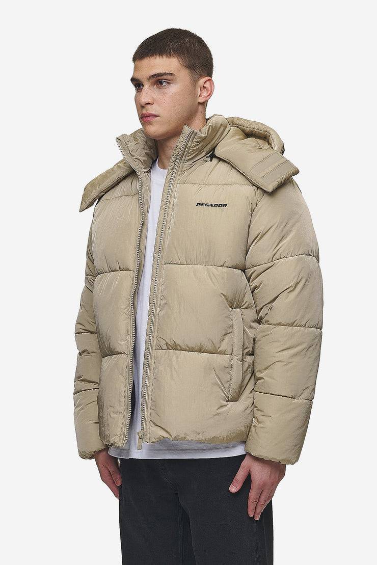 Pegador Marten Crushed Puffer Jacket Beige Meist gekauft