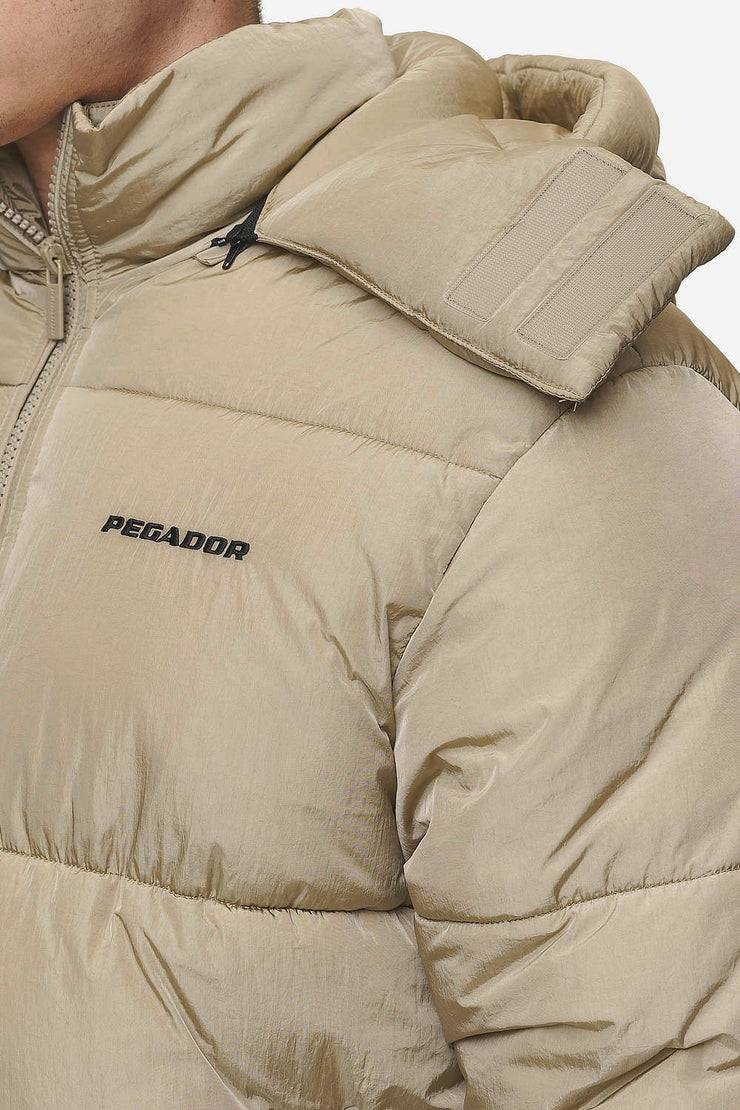 Pegador Marten Crushed Puffer Jacket Beige Meist gekauft