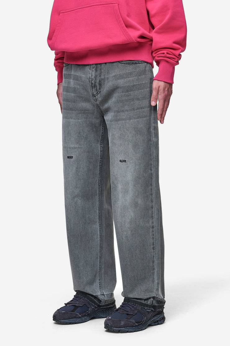 Pegador Barrow Wide Baggy Jeans Washed Anthracite Fabrik Onlineshop