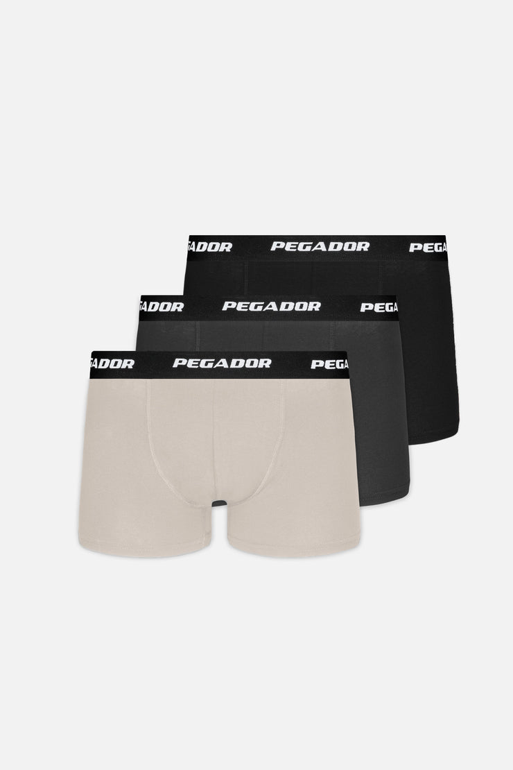 Pegador Tantun Boxershorts 3 Pack Light Beige Anthracite Black Kostenlose Rückgabe