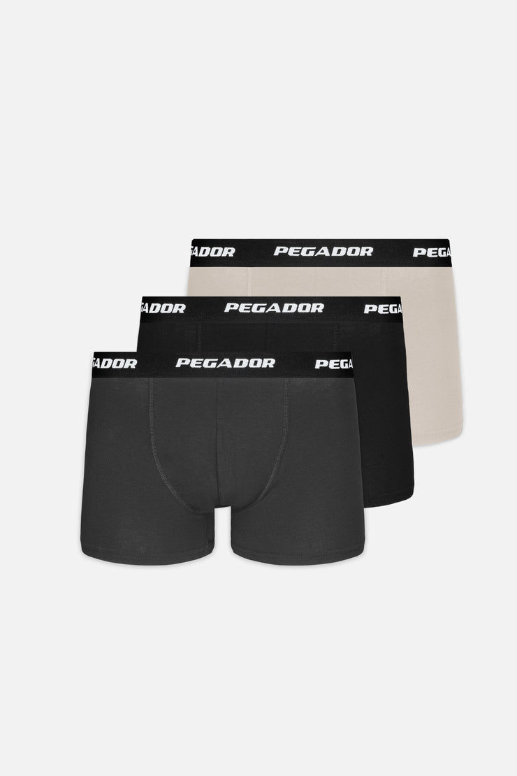 Pegador Tantun Boxershorts 3 Pack Light Beige Anthracite Black Kostenlose Rückgabe