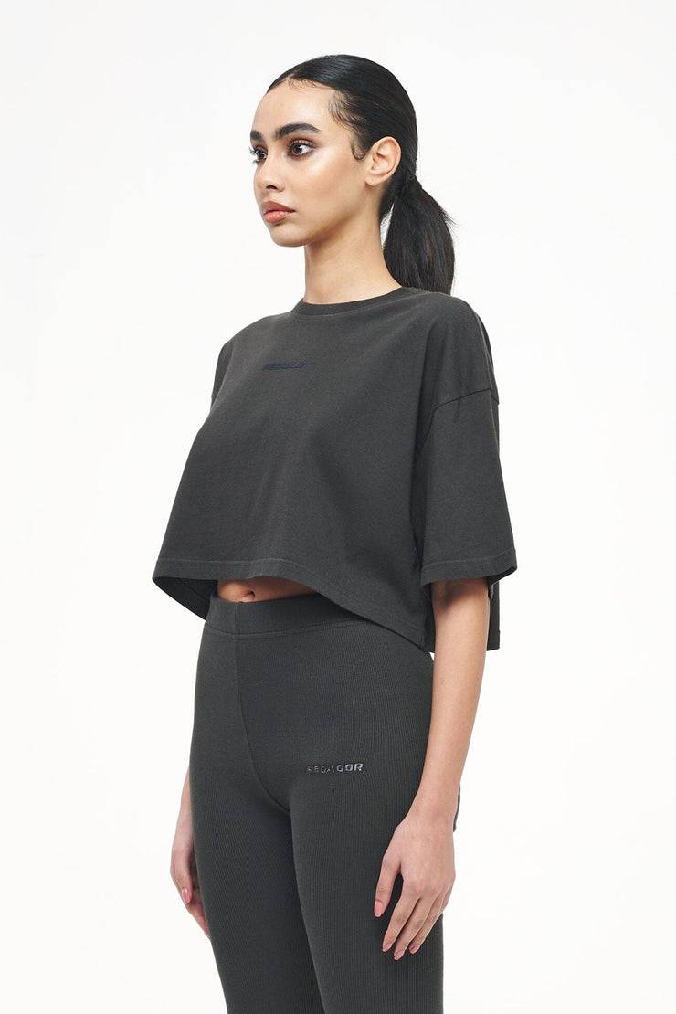 Pegador Layla Oversized Cropped Tee Vintage Washed Iron Grey Gum Bis zu 55% Rabatt